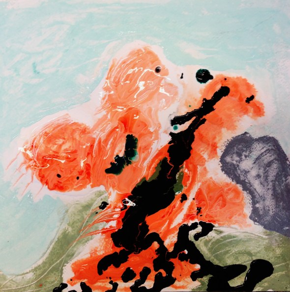 André Clouâtre, Café, Gouache , 38 x 38 cm (15 x 15 po,), 2013