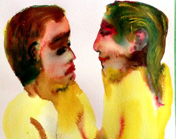 André Clouâtre, Tendresse 15, Aquarelle, 30 x 30 cm (12 x 12 po), 2013