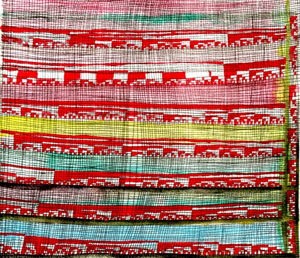 André Clouâtre, Énumération 87, Encre, aquarelle et acrylique sur papier, 30 x 36 cm ( 12 '' x 14 ''), 2013