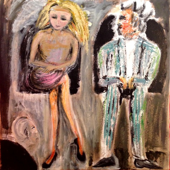 André Clouâtre, Interview chez Pivot, 92 x 92 cm, 2015